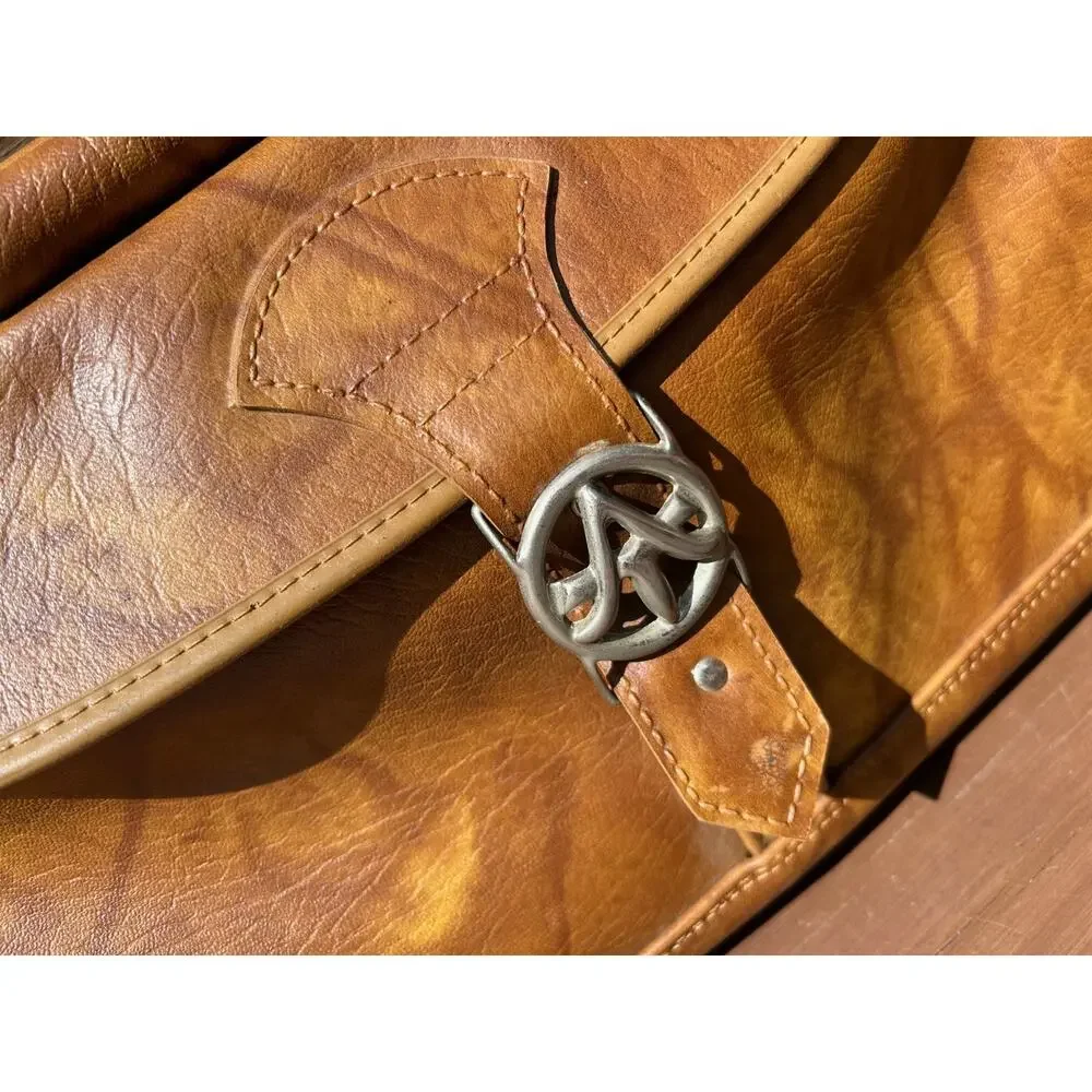 Vintage American Tourister Tan Vinyl Carry On Bag Lock 1970s Overnight Bag Item